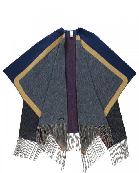Sustainability Edition - Cashmink-poncho with herringbone-design - Made in Germany