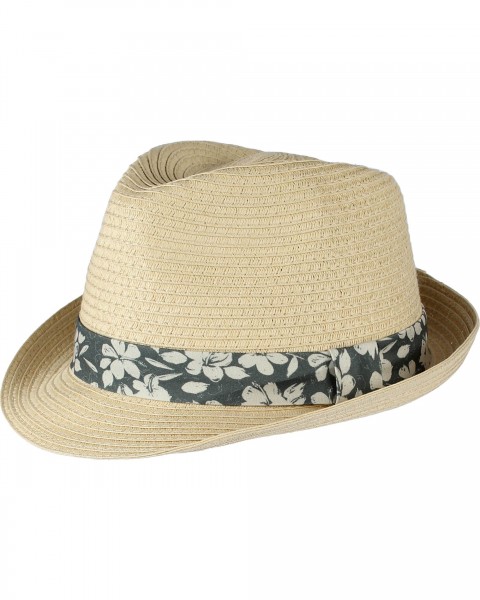 Trilby with summery flower print on the hat band