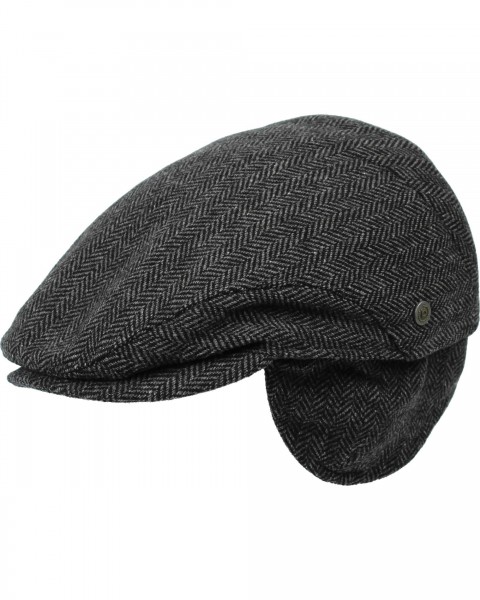 Flat cap with herringbone-design made of pure wool