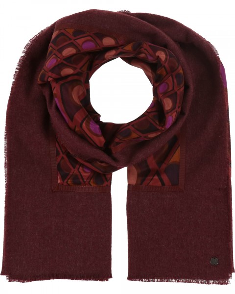 Patchwork-stole with geometric pattern in silk blend