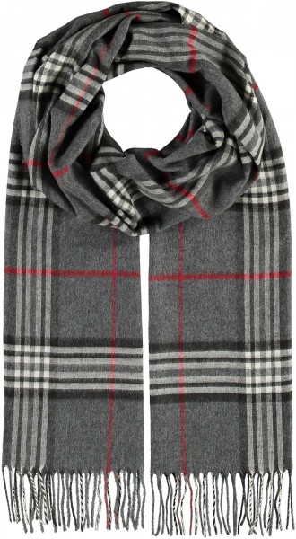 Cashmink® scarf with FRAAS Plaid - Made in Germany mid grey