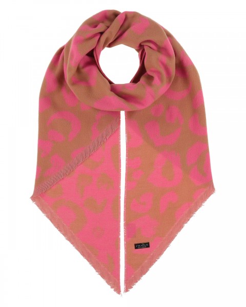 Sustainability Edition - Cashmink-Schal mit Leo-Design und Bias Cut - Made in Germany neon pink OneSize