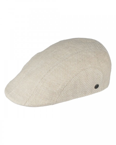 Uni-coloured flat cap in linen blend beige 57