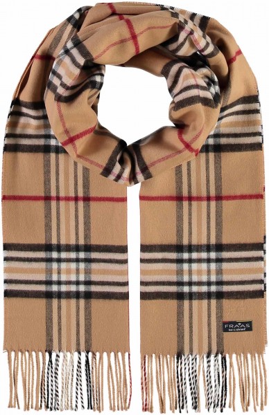 Cashmink® Scarf with FRAAS Plaid - Made in Germany camel