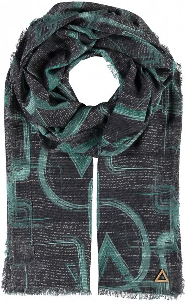 Scarf in cotton blend - Archive Edition inspired by Bauhaus charcoal