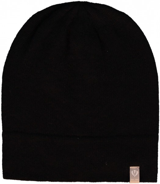 Pure cashmere knit hat black