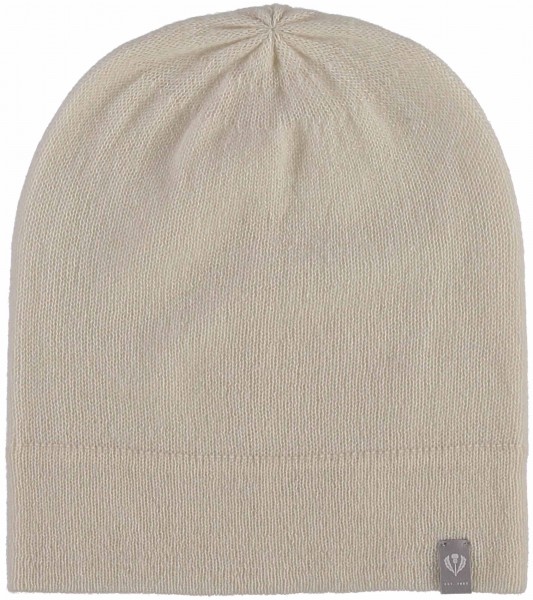 Pure cashmere knit hat off white