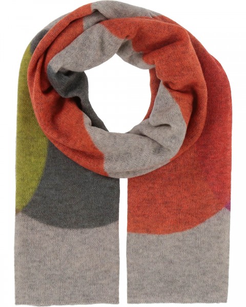 Knitted scarf with XL-dots made of pure wool