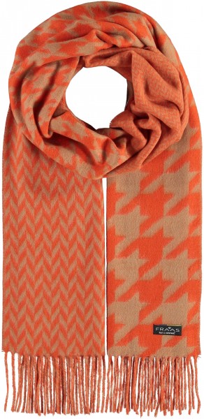 Cashmink® scarf with houndstooth - Made in Germany