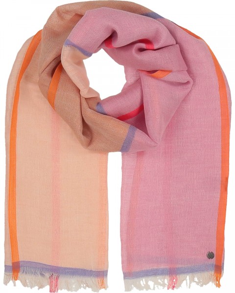 Scarf with colour blocking in linen blend